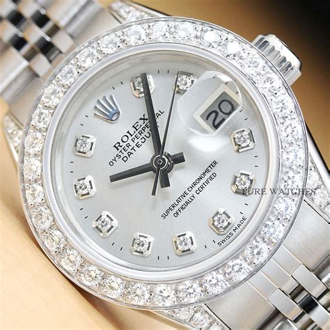 ladies white rolex watch|ladies gold Rolex with diamonds.